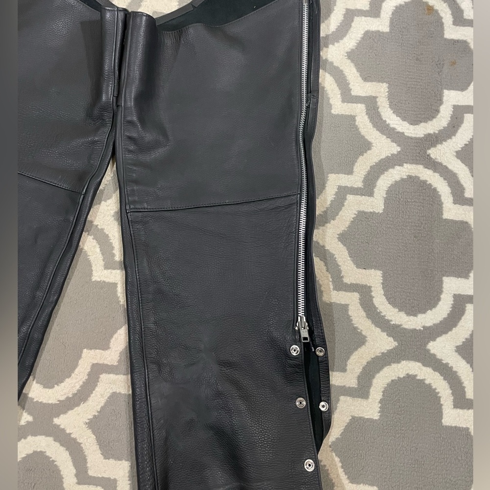 Vintage Frontier Leathers Black Chaps Size XL - Picture 6 of 7